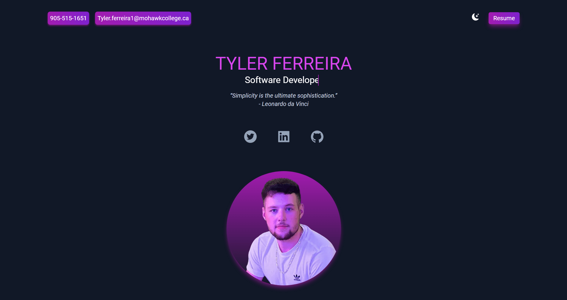 web portfolio screenshot